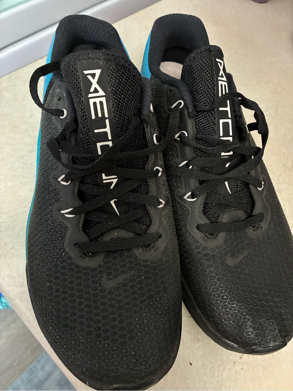 Nike Metcon Black Athletic Sneakers with Teal Accent